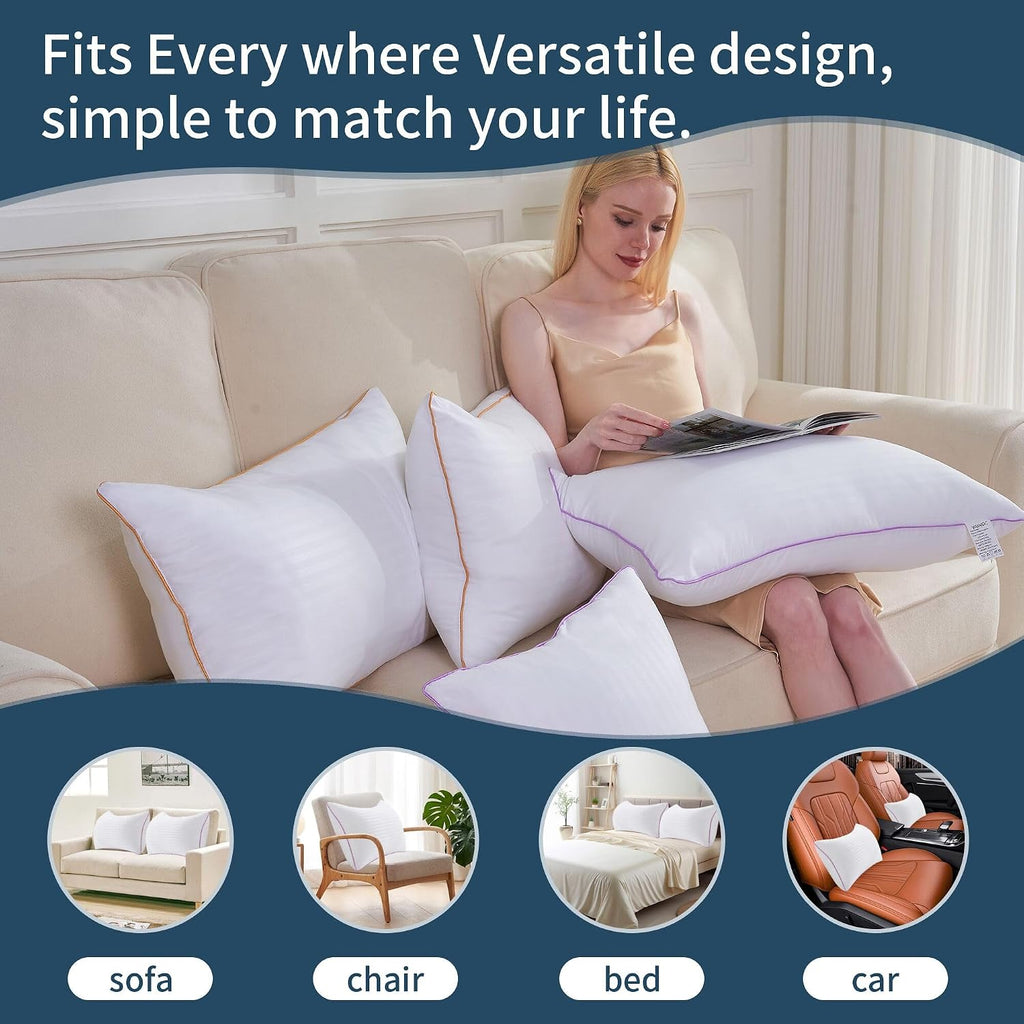 VAINOC Pillows King Size Set of 2, Breathable Hotel Collection Bed Pillows for Sleeping Medium Soft Down Alternative Microfiber Filled,20…