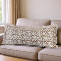Ridhi Block Print Oak Brown 36"x14" Set 1-100% Cotton Ruffle Lumbar Sham Cover Boho Floral Pillowcase, Farmhouse Cottagecore Bedding…