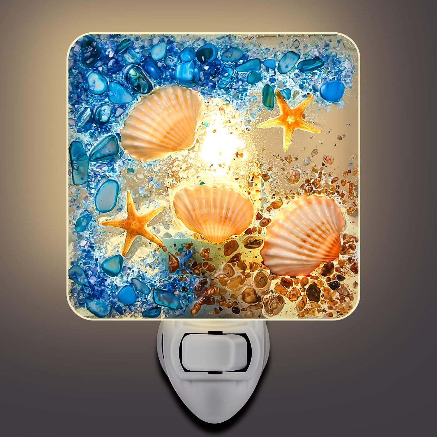 Hortsun Plug in Seashell Night Light Ocean Sea Animal Decorative Night Light Plug in Beach Lamps Vintage Ocean Lamps for Adult for Home…