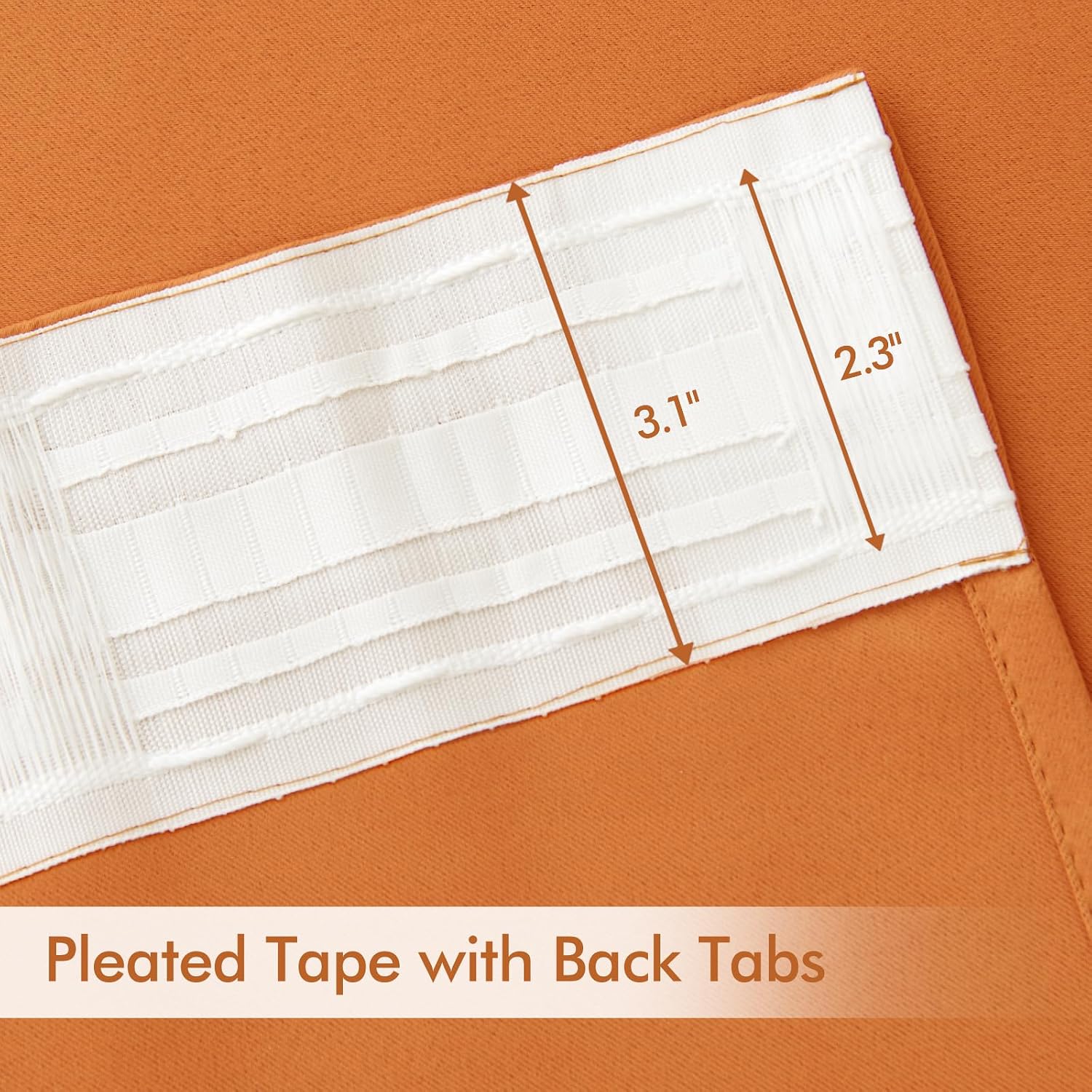 Miulee Orange Back Tab Blackout Curtains 102 Inch Long 2 Panels Set for Living Room Bedroom, Rod Pocket/Pinch Pleated Fall Thermal Insulate…