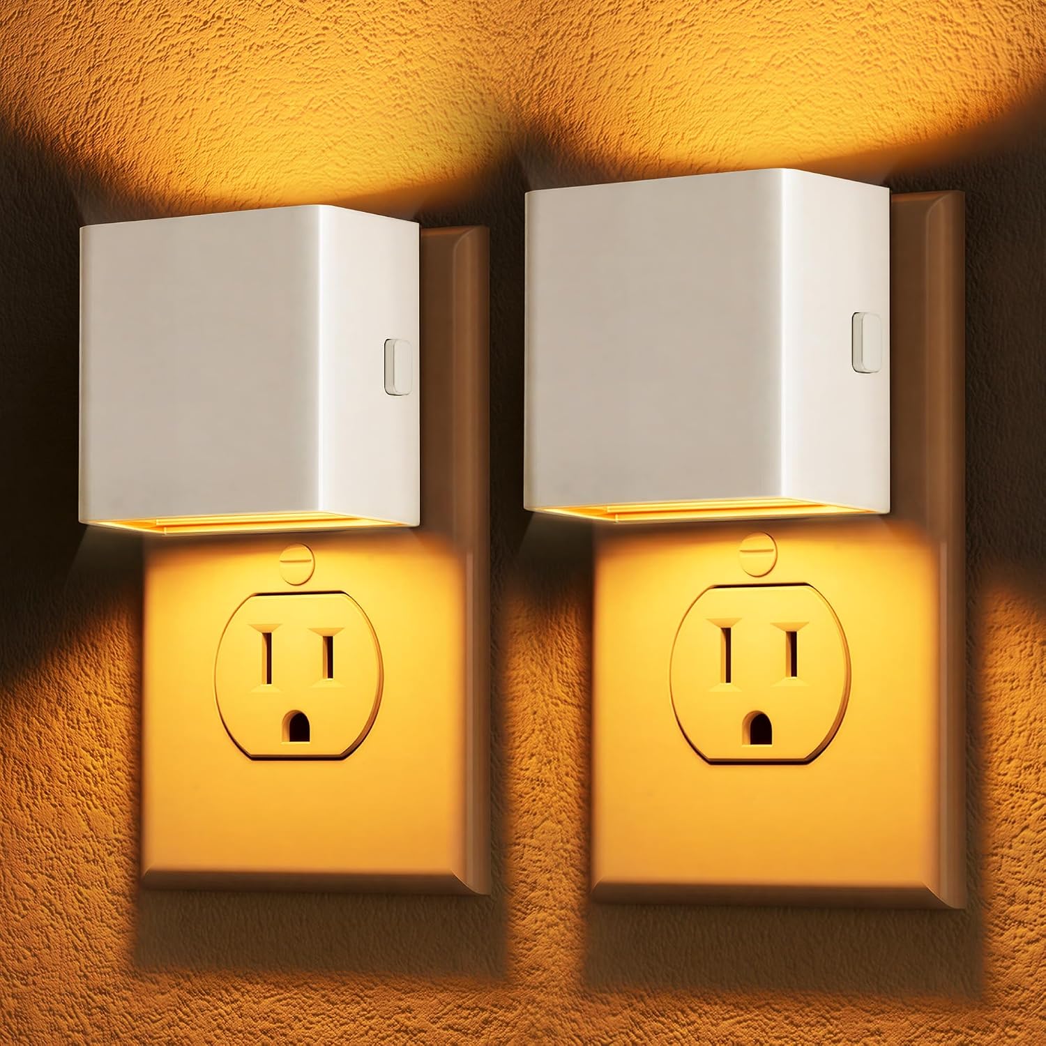 DORESshop LED Night Lights Plug into Wall [2 Pack], Plug in Nightlight, 3 Level Brightness Adjustable Night Light, Dusk to Dawn Sensor…
