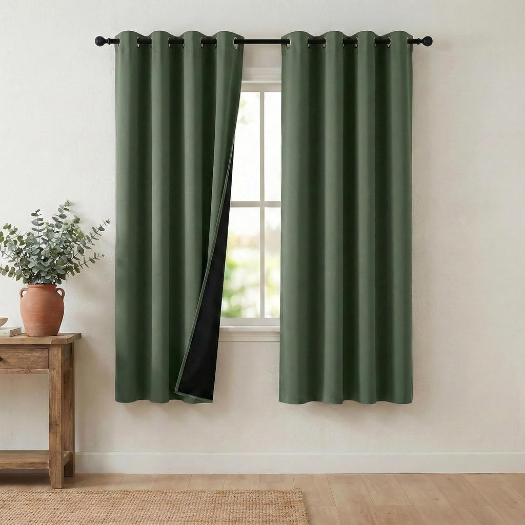 NICETOWN Greyish Green Blackout Curtains for Living Room Bedroom, 100% Blackout Thermal Insulated Room Darkening Window Drapes for…
