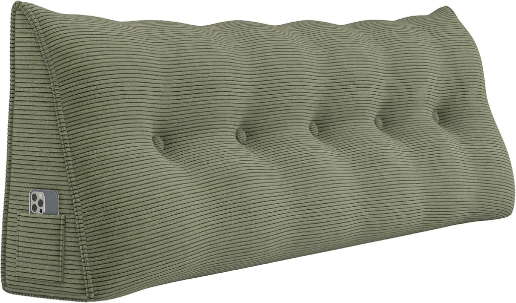 Headboard Wedge Pillows for Sitting Up in Bed Rest Adult, Triangular Upholstered Stuffed Reading Pillow for Sofa Couch Back Cushions…