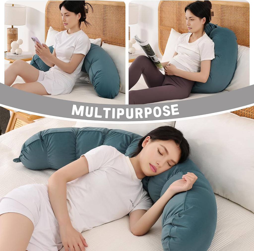 Peallow(Pat. Pend) – Long Round Body Pillow for Adults, Bolster Pillow for Sleeping, Soft and Supportive Pillow for Sleeping & Lumbar…