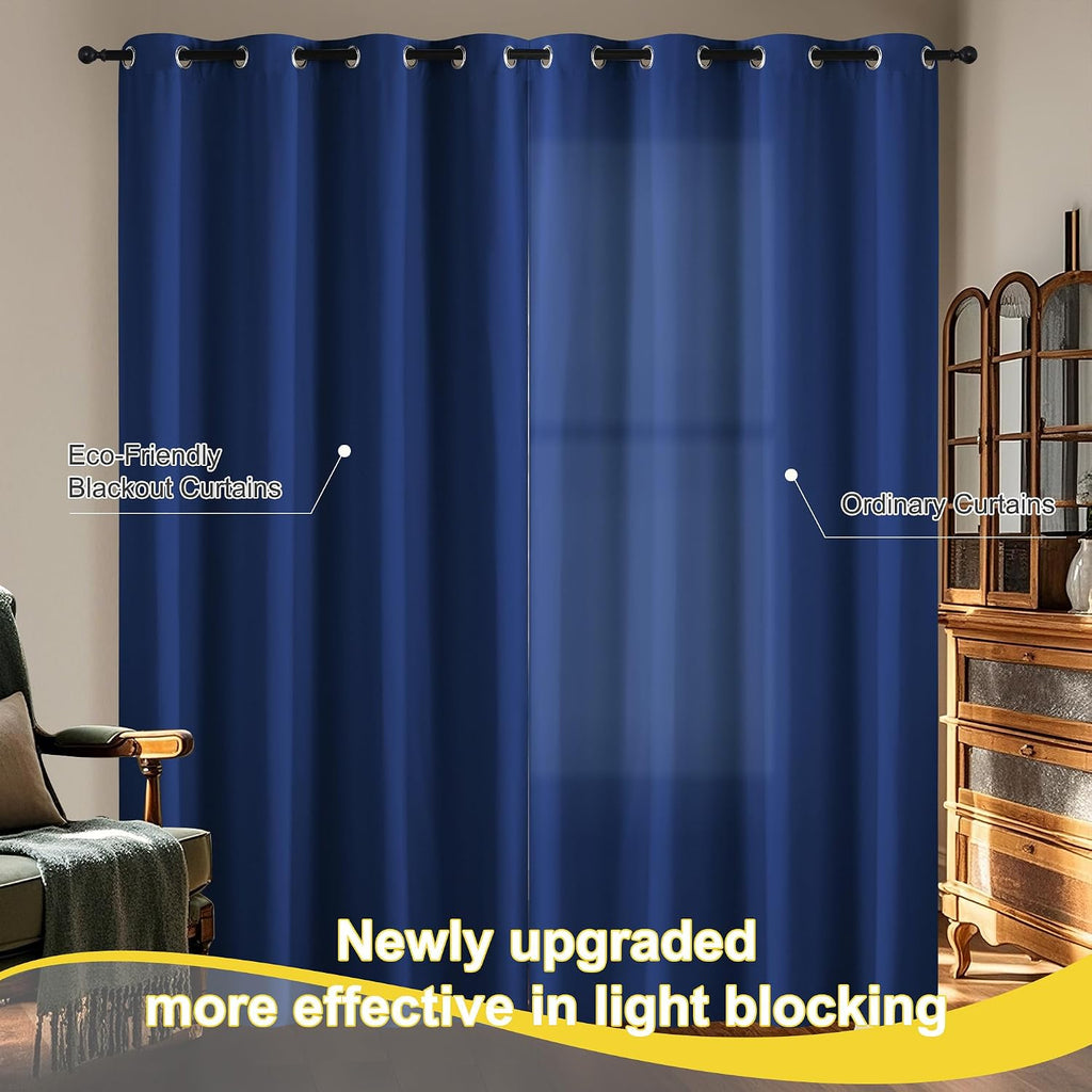 NICETOWN 100% Blackout Curtains 84 Inches Long for Bedroom, 100% Blackout Thermal Insulated Window Drapes Room Darkening Curtains for…
