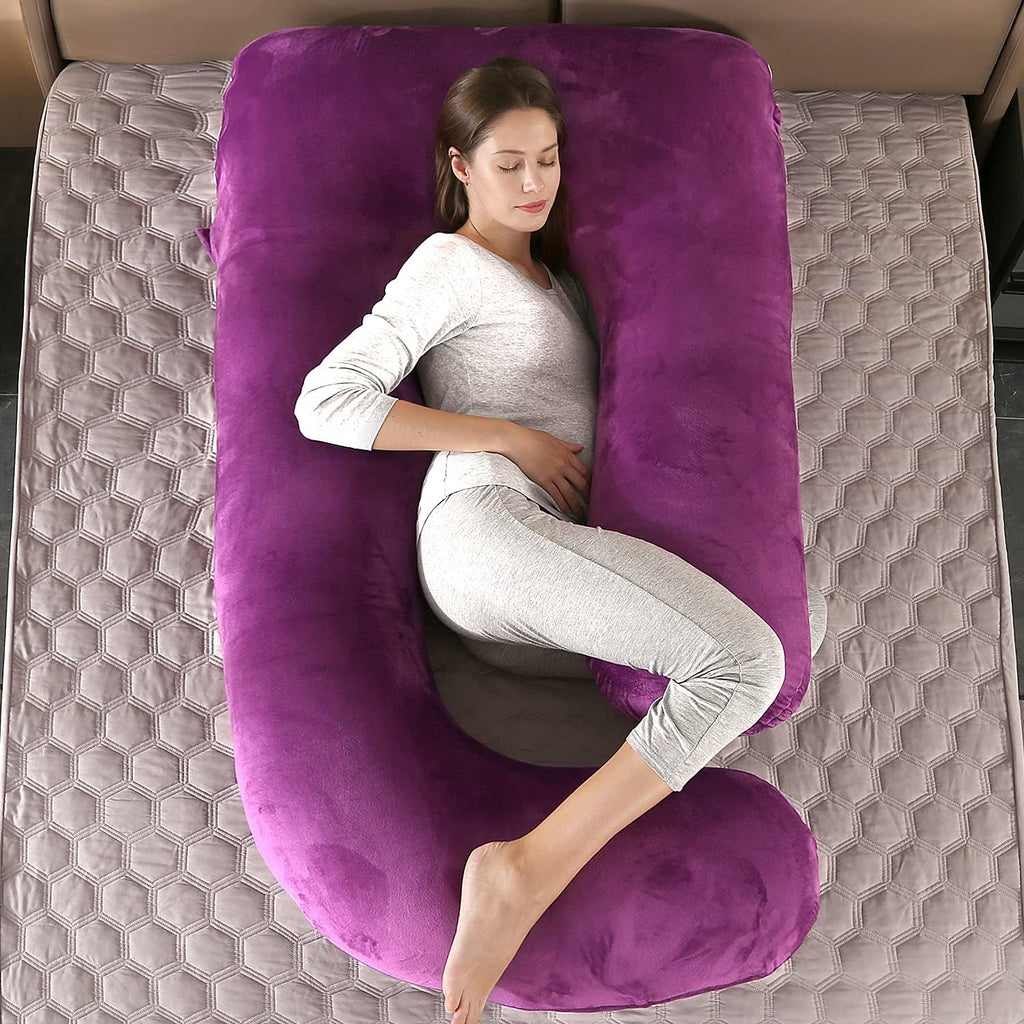 U-Shaped Full Body Pregnancy Pillow for Sleeping – 57" Maternity Pillow with Removable Cover, Support for Back, Legs, Belly & Hips…