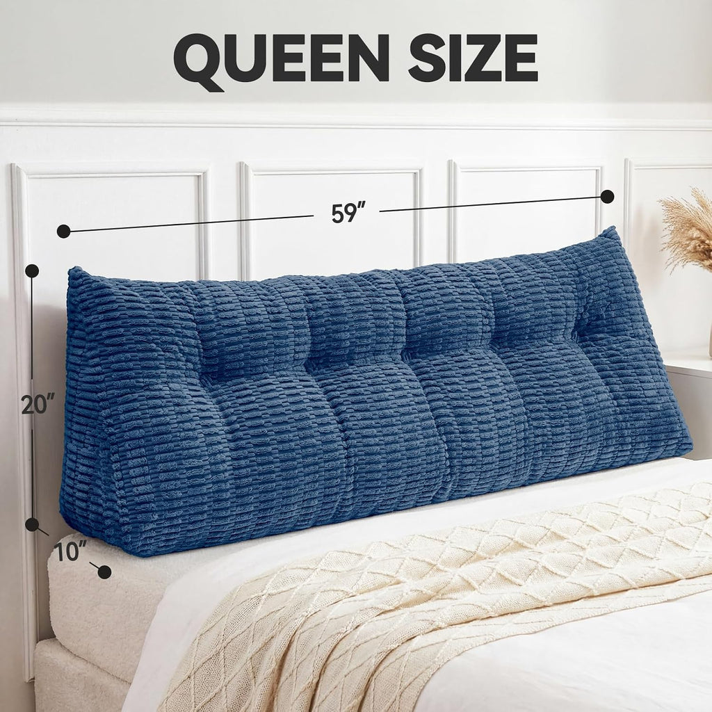 Luisof Wedge Pillow Headboard Queen Triangular Bed Wedge Pillow for Headboard, Head Board Backrest Pillow for Bed Sofa Daybed Pillows for S…