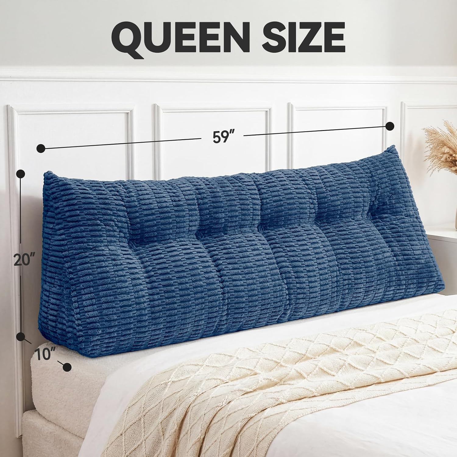 Luisof Wedge Pillow Headboard Queen Triangular Bed Wedge Pillow for Headboard, Head Board Backrest Pillow for Bed Sofa Daybed Pillows for S…