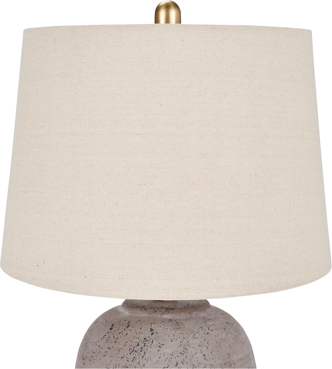 Nourison Home 23" Greyish Brown Earth Tone Rustic Farmhouse Ceramic Table Lamp for Bedroom, Living Room, Dining, Office, with Beige Linen…
