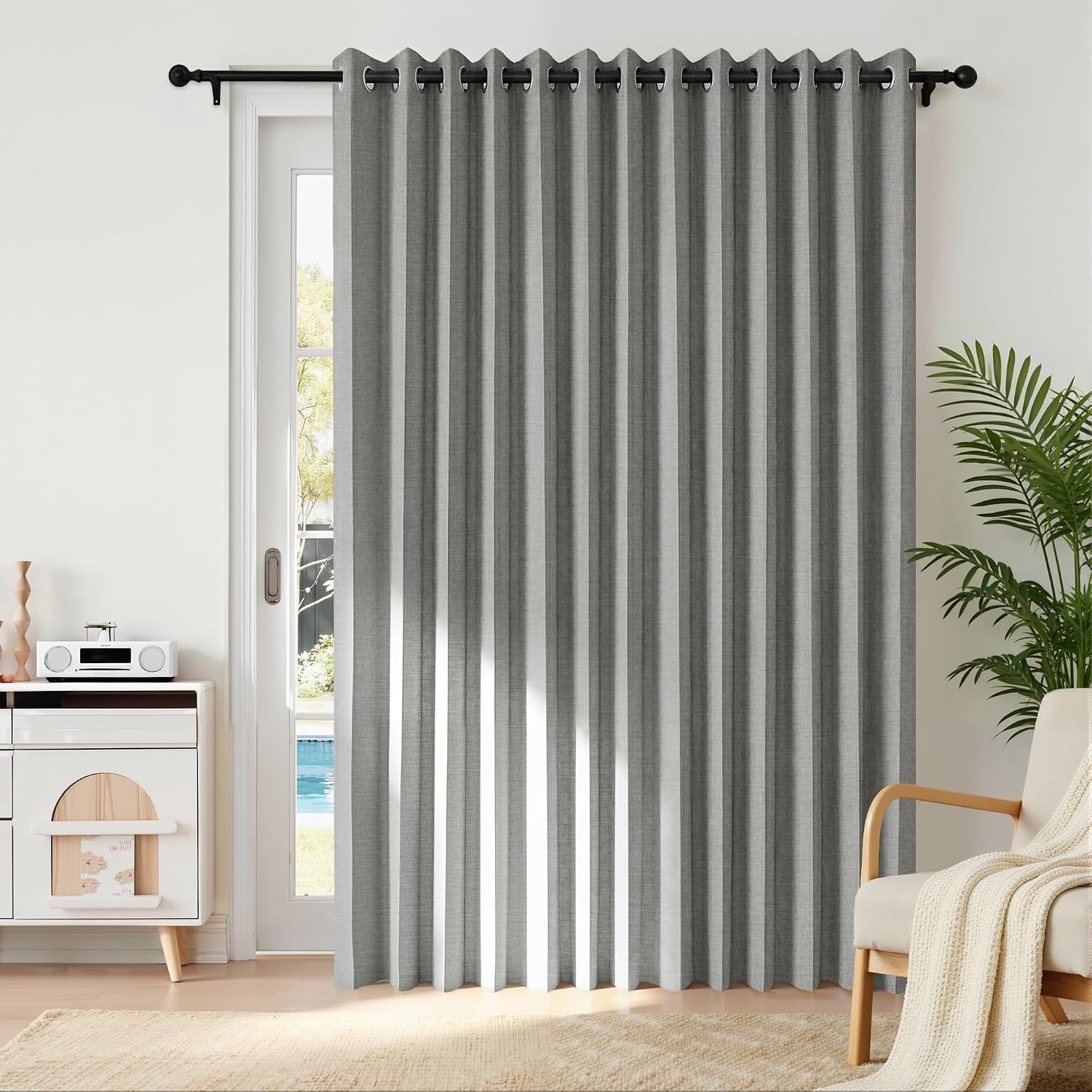 RYB HOME Accordion Style Room Divider Curtain-100% Blackout Folding Accordion Curtain for Sliding Glass Door/Bedroom, Privacy Assurd…