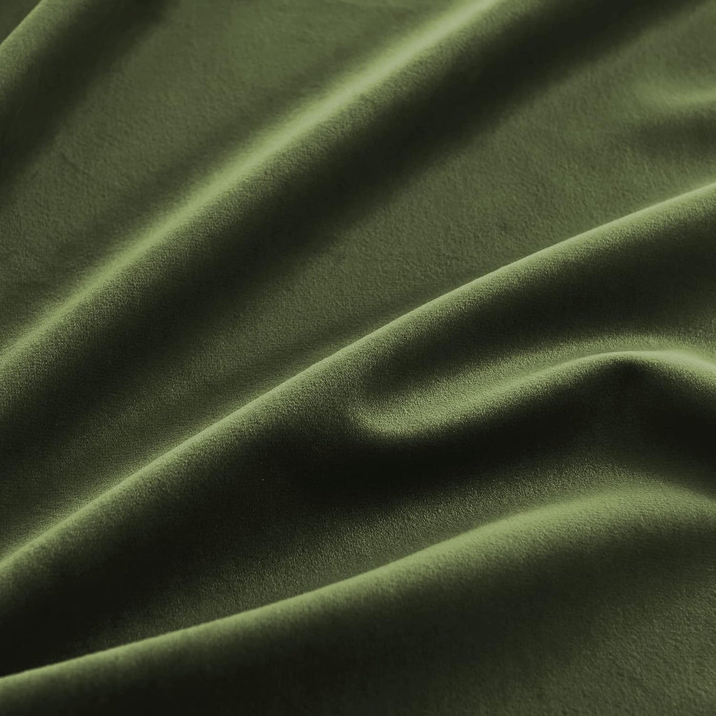 Rybhome RYB HOME Elegant Green Velvet Curtains 120 inches Long, Light Blocking, Thermal Insulated, Stylish Velvet Drapes with Hook Belt for…
