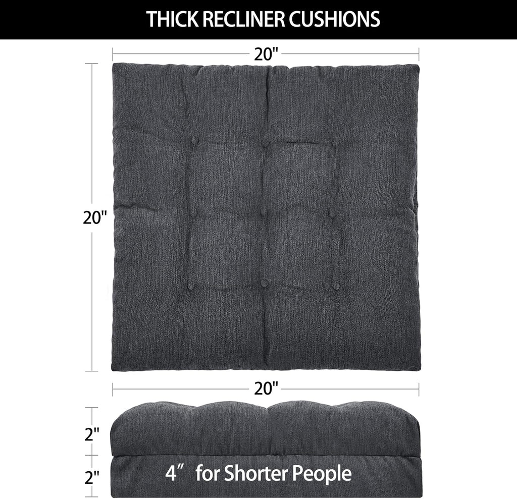 Recliner Cushions for Elderly, 20x20x4 Inch Thick Chair Cushion for Shorter Users Patent Design Soft Tufted Dual Layer Booster Seat…