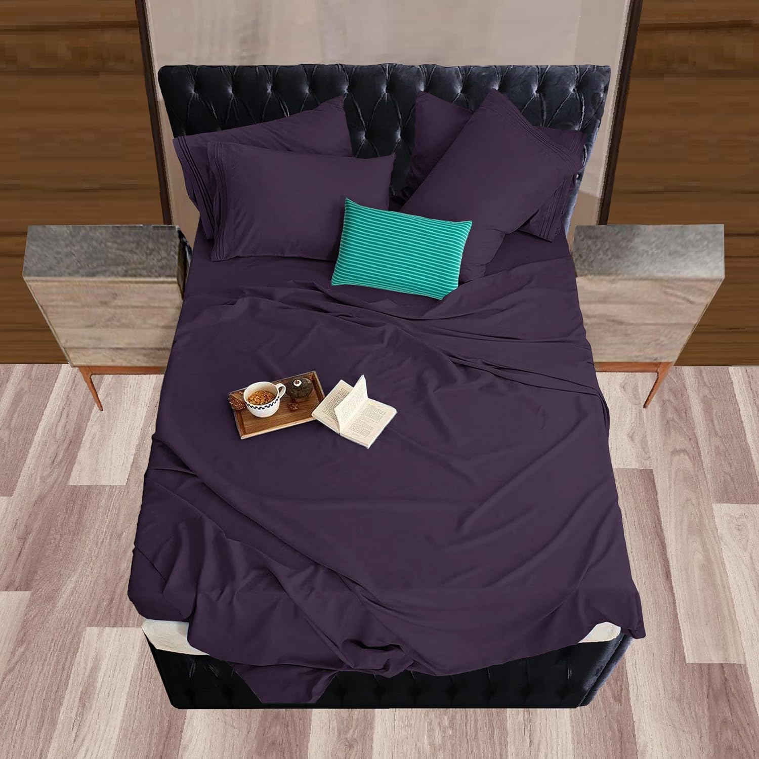 MocassiLuxuryBedding Mocassi Full Sheet Set - Luxury Hotel 1800 Premier Bedding Sheets & Pillowcases - Ultra Soft Breathable & Cooling Bed…