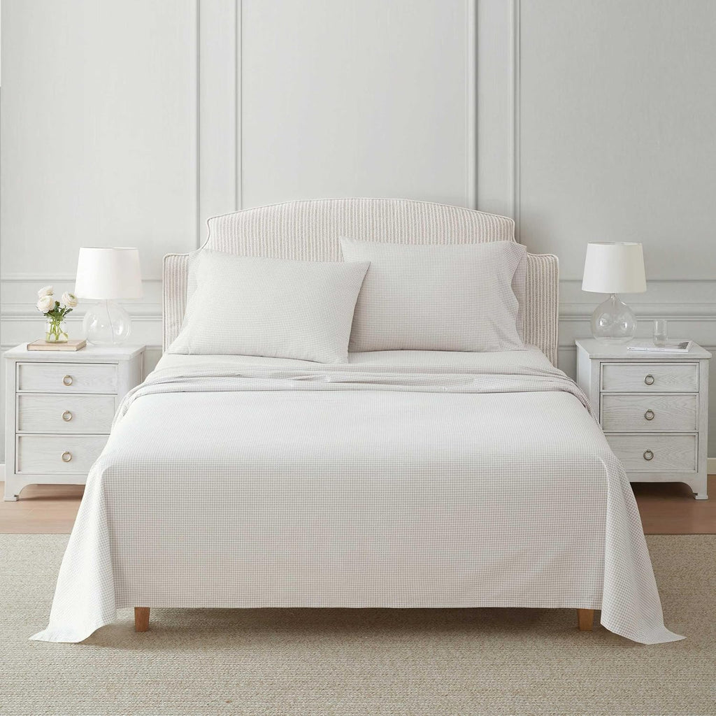 MarthaStewart Martha Stewart - King Size Sheets Set, Crisp & Tailored Cooling Sheets with a Naturally Smooth Cotton Percale Lightweight Fee…