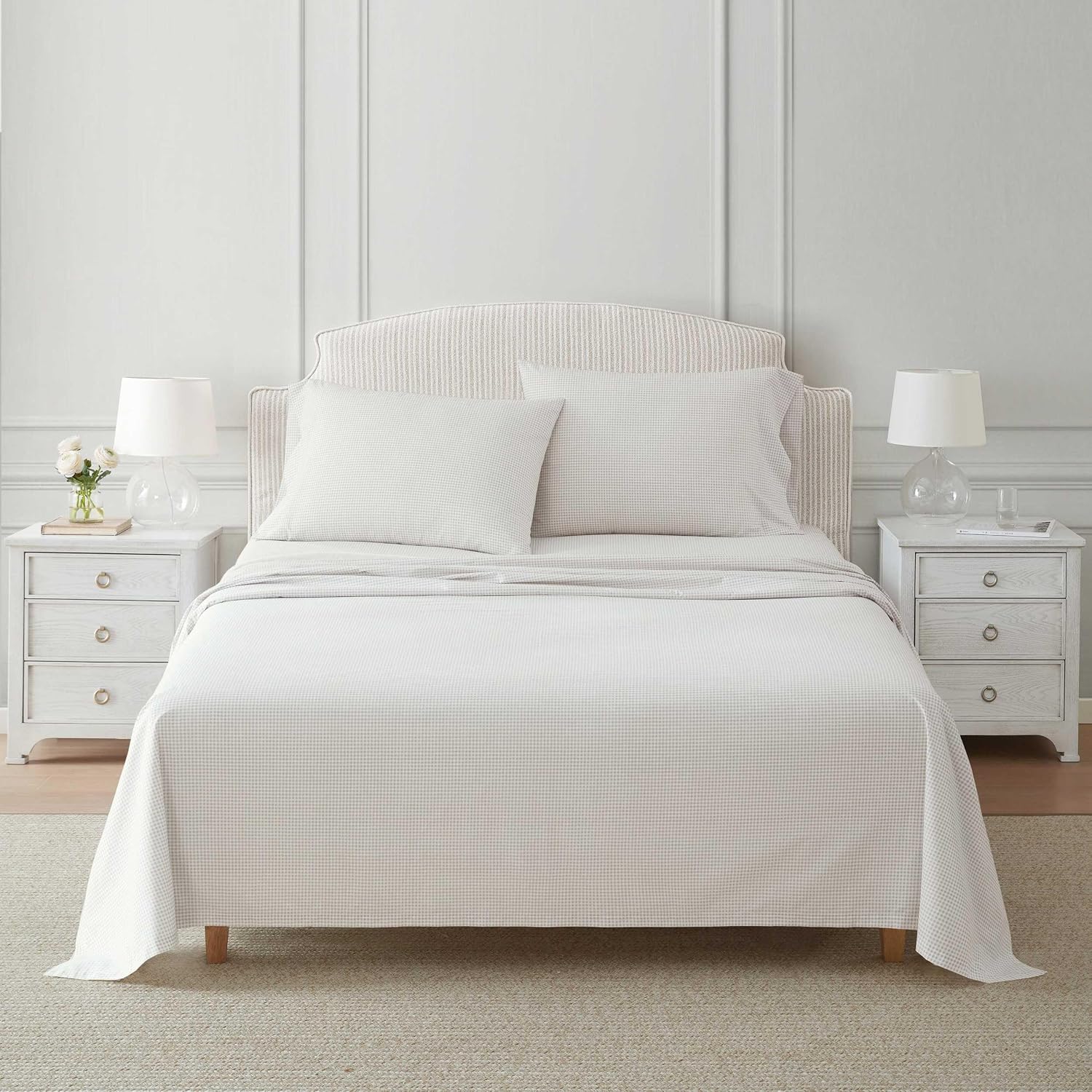 MarthaStewart Martha Stewart - King Size Sheets Set, Crisp & Tailored Cooling Sheets with a Naturally Smooth Cotton Percale Lightweight Fee…