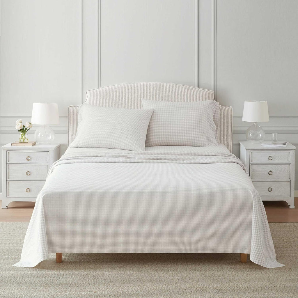 MarthaStewart Martha Stewart - Twin Size Sheets Set, Crisp & Tailored Cooling Sheets with a Naturally Smooth Cotton Percale Lightweight Fee…