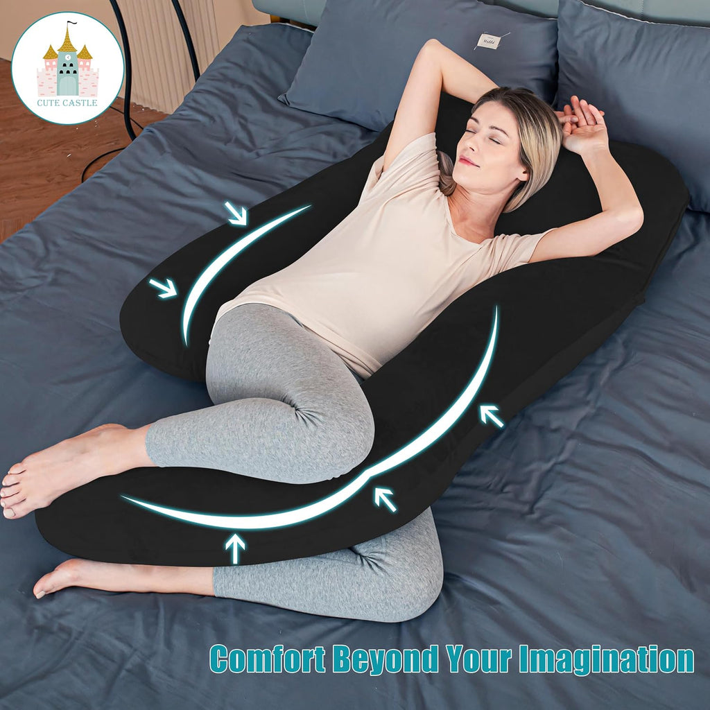 Cute Castle Pregnancy Pillows, Soft U-Shape Maternity Pillow with Removable Cover - Full Body Pillows for Adults Sleeping - Pregnancy…