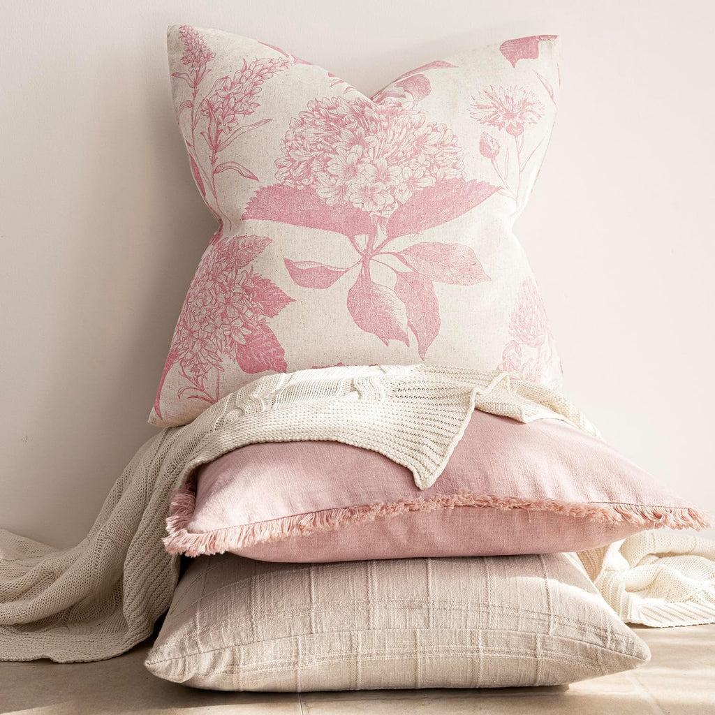 Foindtower Set of 2 Linen Floral Throw Pillow Covers Neutral Vintage Print Decorative Cozy Cushion Covers Farmhouse Boho Home Decor for…