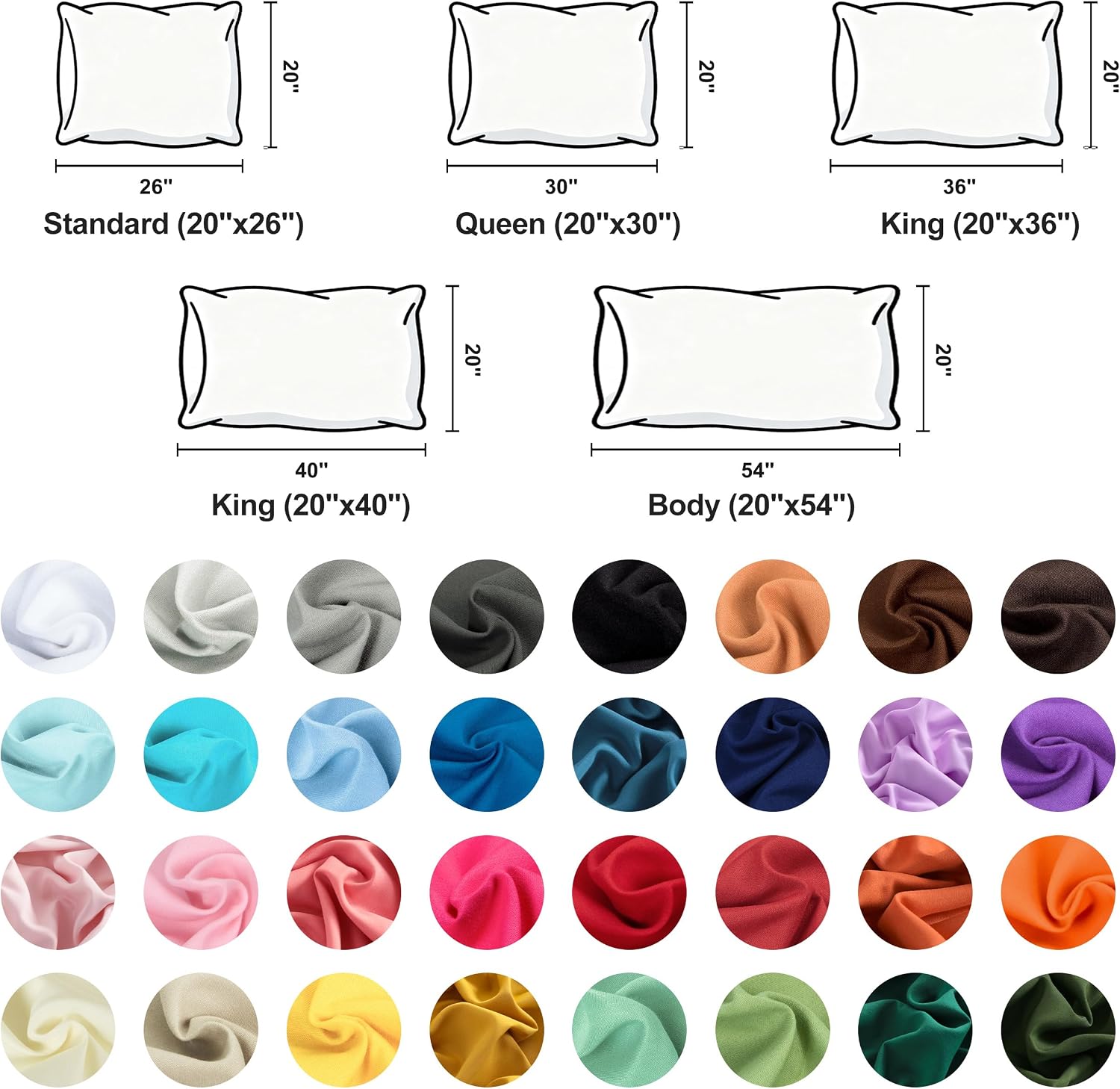 Ntbay Body Pillowcase - Brushed Microfiber 20x54 Pillowcase - Soft, Wrinkle-Free, Fade-Resistant, Stain-Resistant, Pink Body Pillow Cover w…