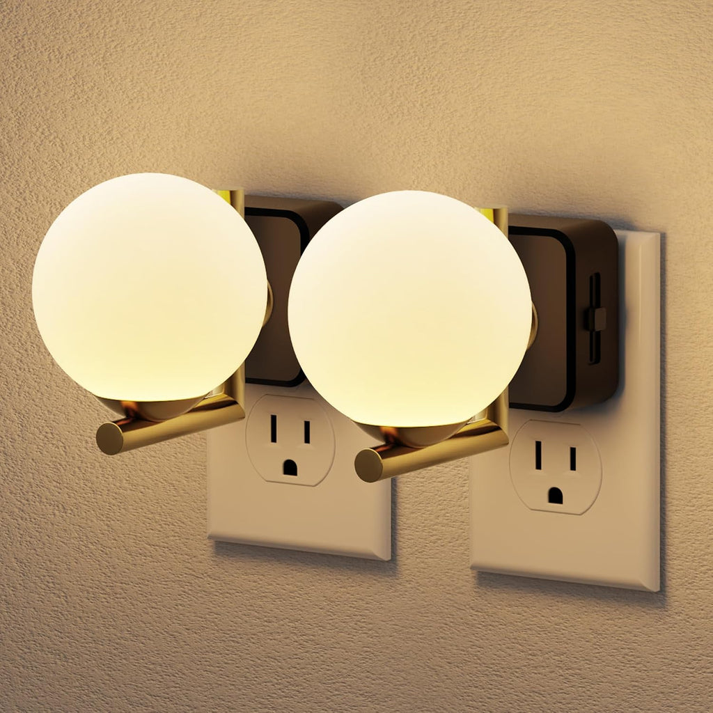 JandCase LED Night Light, 3000K Warm Night Lights Plug into Wall [2 Pack], 0-100LM Dimmable Night Lights with Dusk to Dawn Light Sensor…