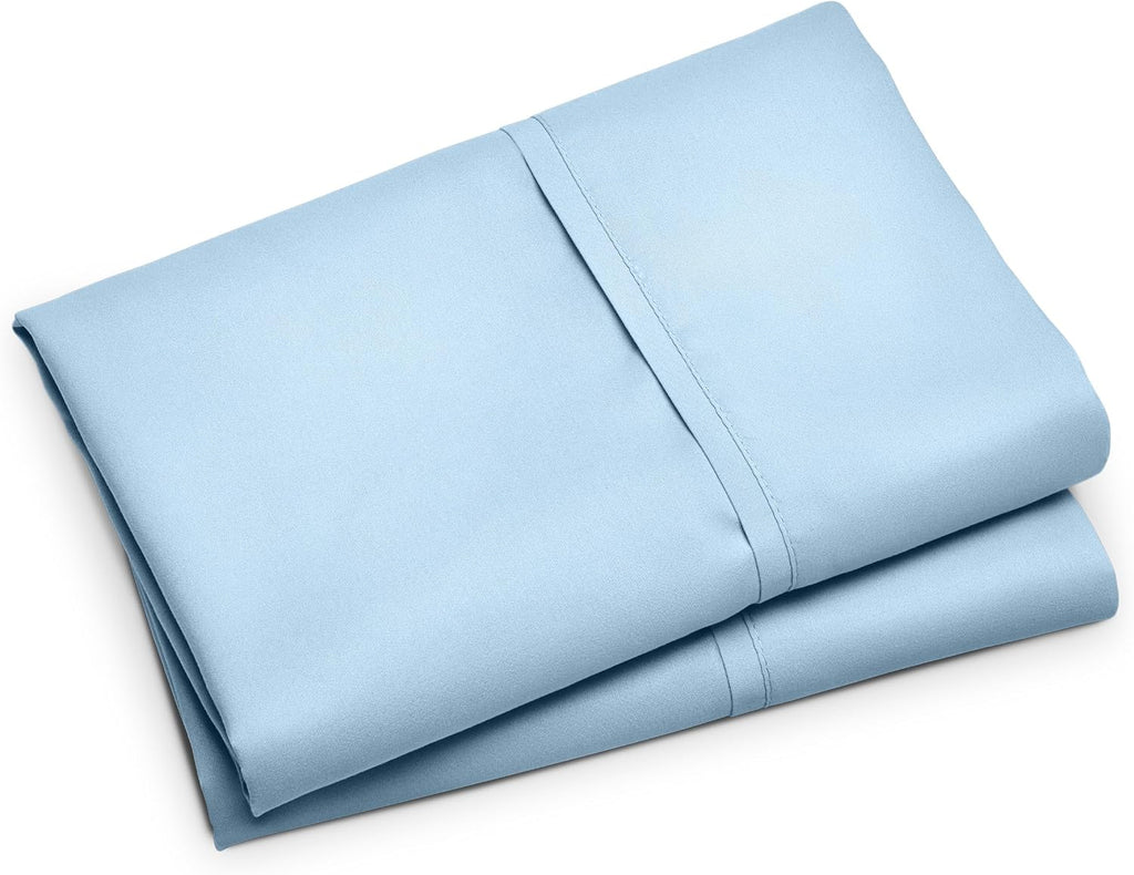 BareHome Bare Home Microfiber Pillow Cases - Standard/Queen Size Set of 2 - Cooling Pillowcases - Double Brushed - Light Blue Pillowcases 2…
