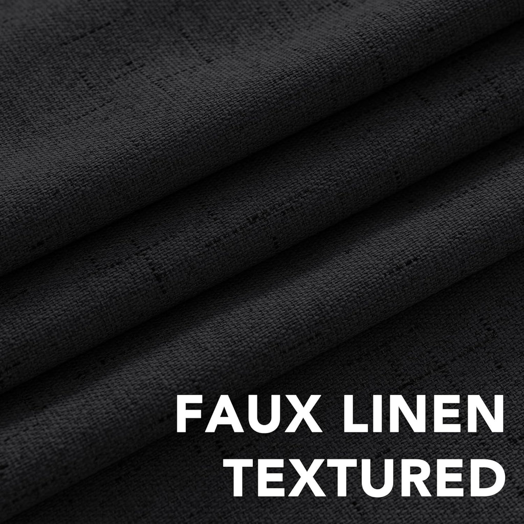 H.VERSAILTEX 100% Blackout Curtains for Bedroom Thermal Insulated Linen Textured Curtains Heat and Full Light Blocking Drapes Living Room…