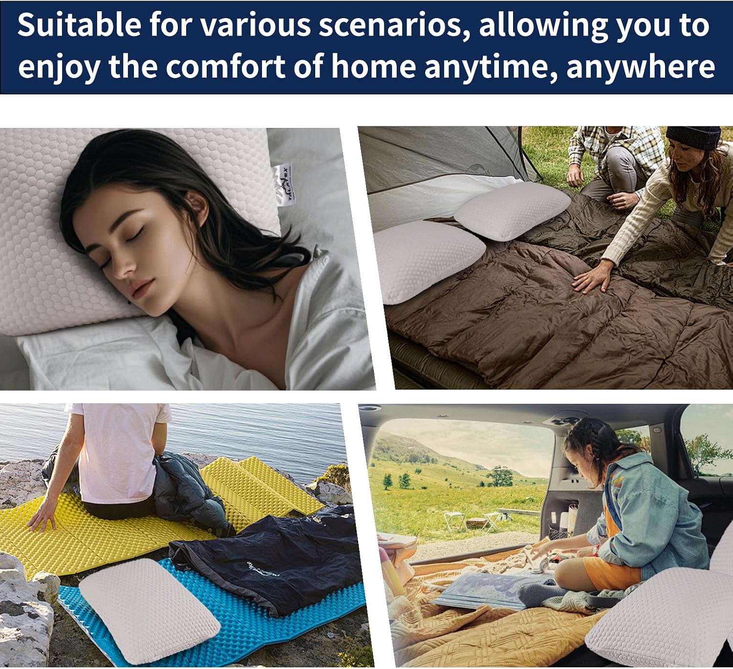 Talatex 100% Natural Premium Talalay Latex Travel Pillow, Camping Pillow, Small Camping Pillow with Compressible Stuff Sack, No Memory…