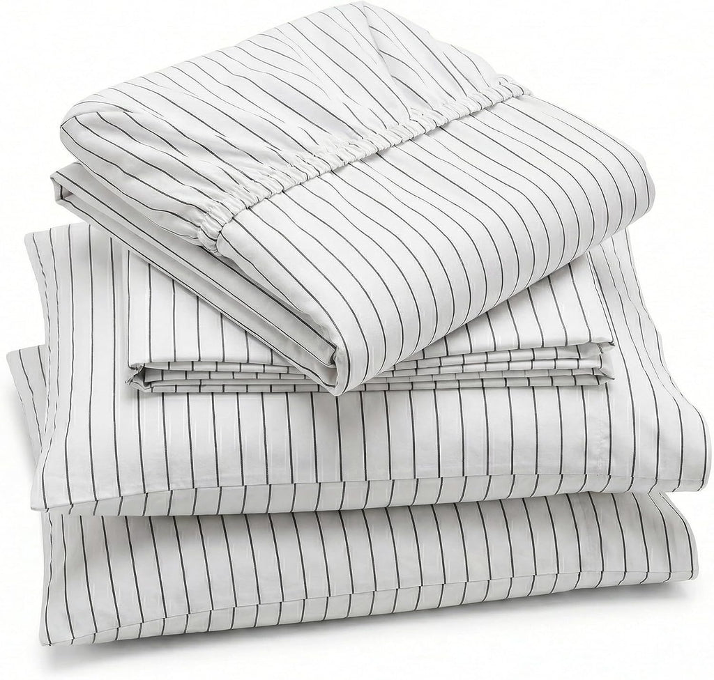 Perupima Peru Pima 415 Thread Count Percal Full Sheet Set - 100% Peruvian Pima Cotton, 4 Piece (Flat, Fitted, 2 Pillowcases) - Cooling, Cri…
