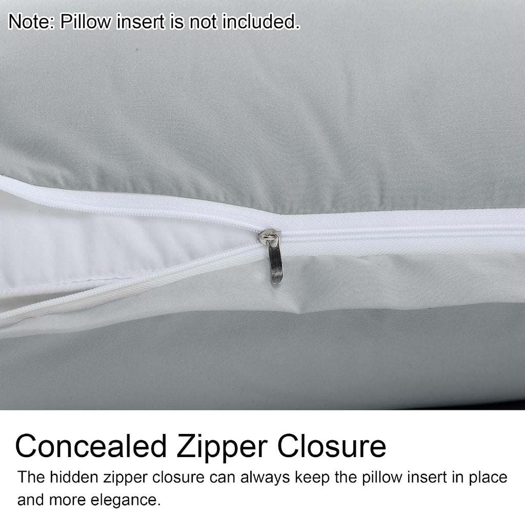 uxcell Soft Microfiber Body Pillow Cover with Zipper Closure, Long Pillow Cases for Body Pillows Weave for 90 GSM Polyester, Grey Body (20"…