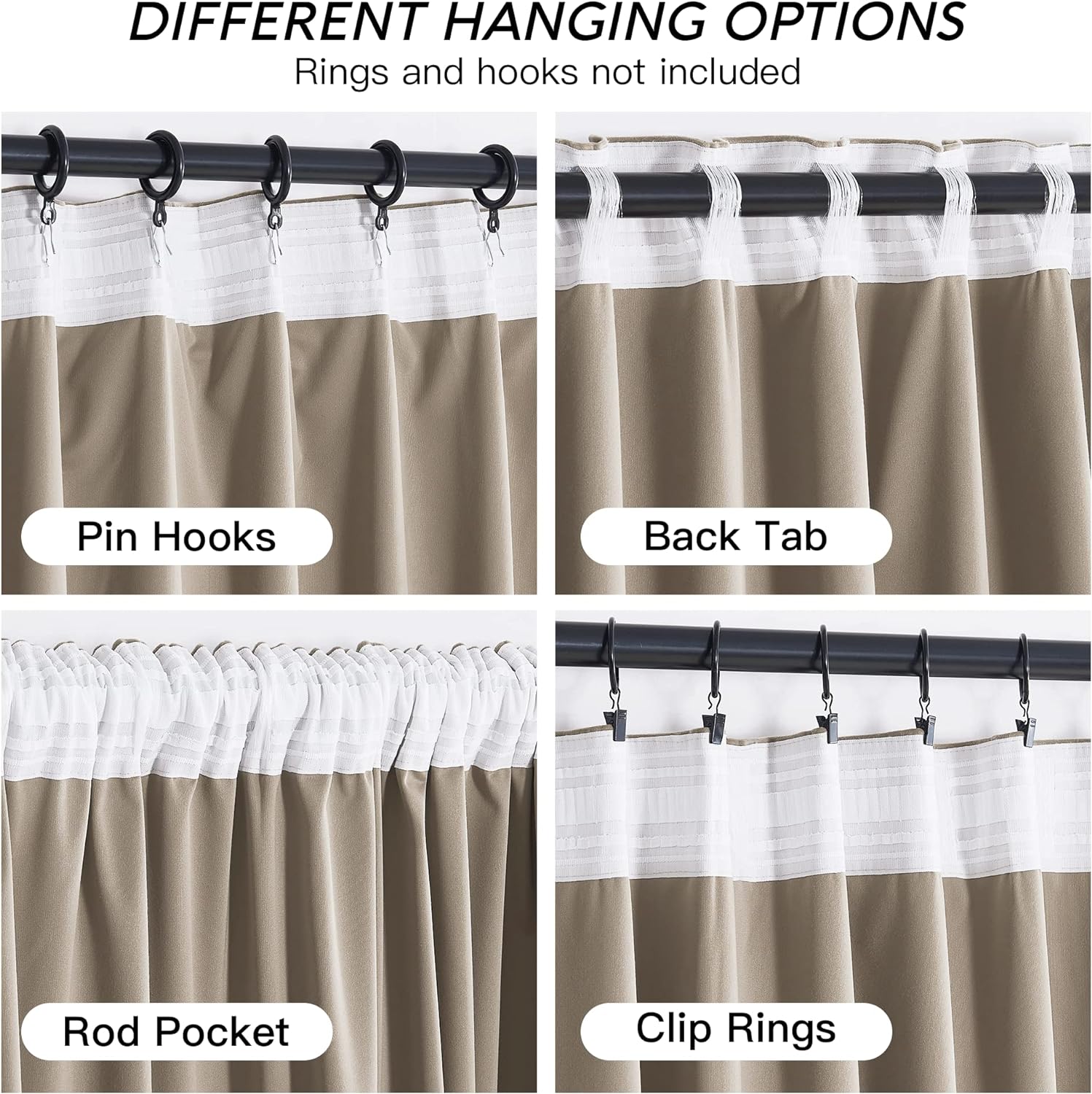 Rybhome RYB HOME Camel Beige Velvet Curtains for Bedroom Living Room, Thermal Insulated Privacy UV Heat Blocking Luxurious Drapes for Nurse…