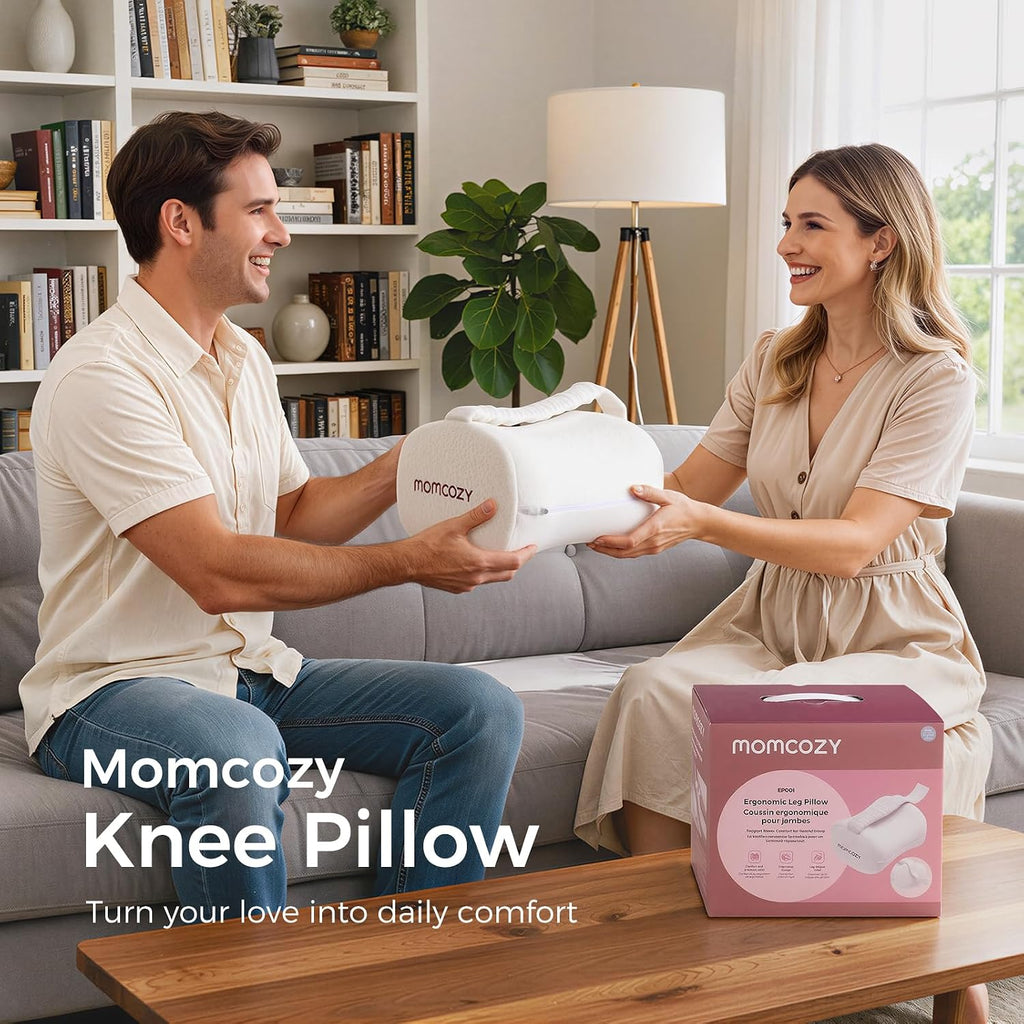 Momcozy Knee Pillow for Side Sleepers, Soft Memory Foam & Pinch-Free Design, Relieve Knee, Leg and Sciatica Pain, Adjustable Elastic Strap…