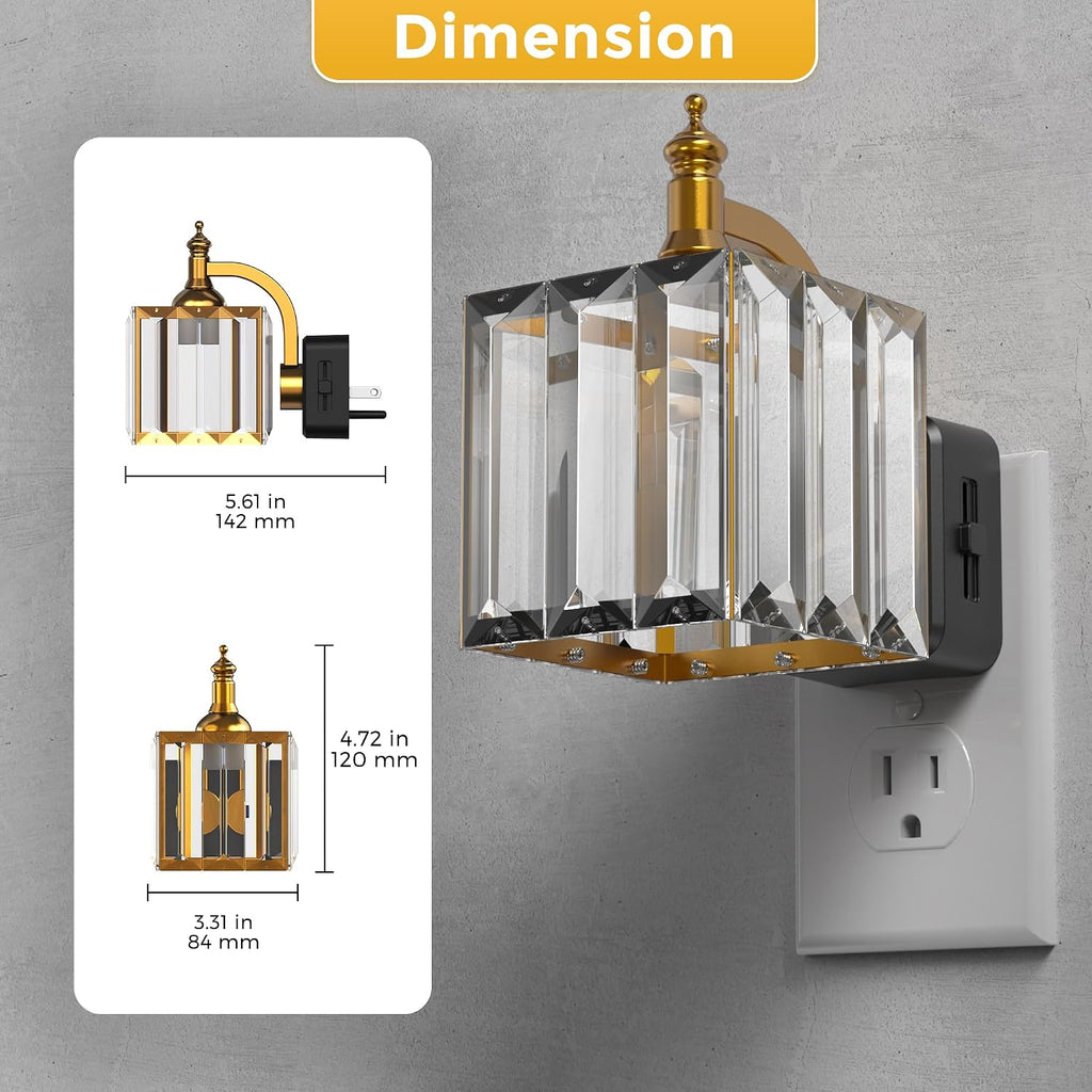 L LOHAS LED Night Light, Night Lights Plug into Wall, 3000K Soft White LED, Crystal Night Lights with Dusk to Dawn Sensor, 0-100lm…