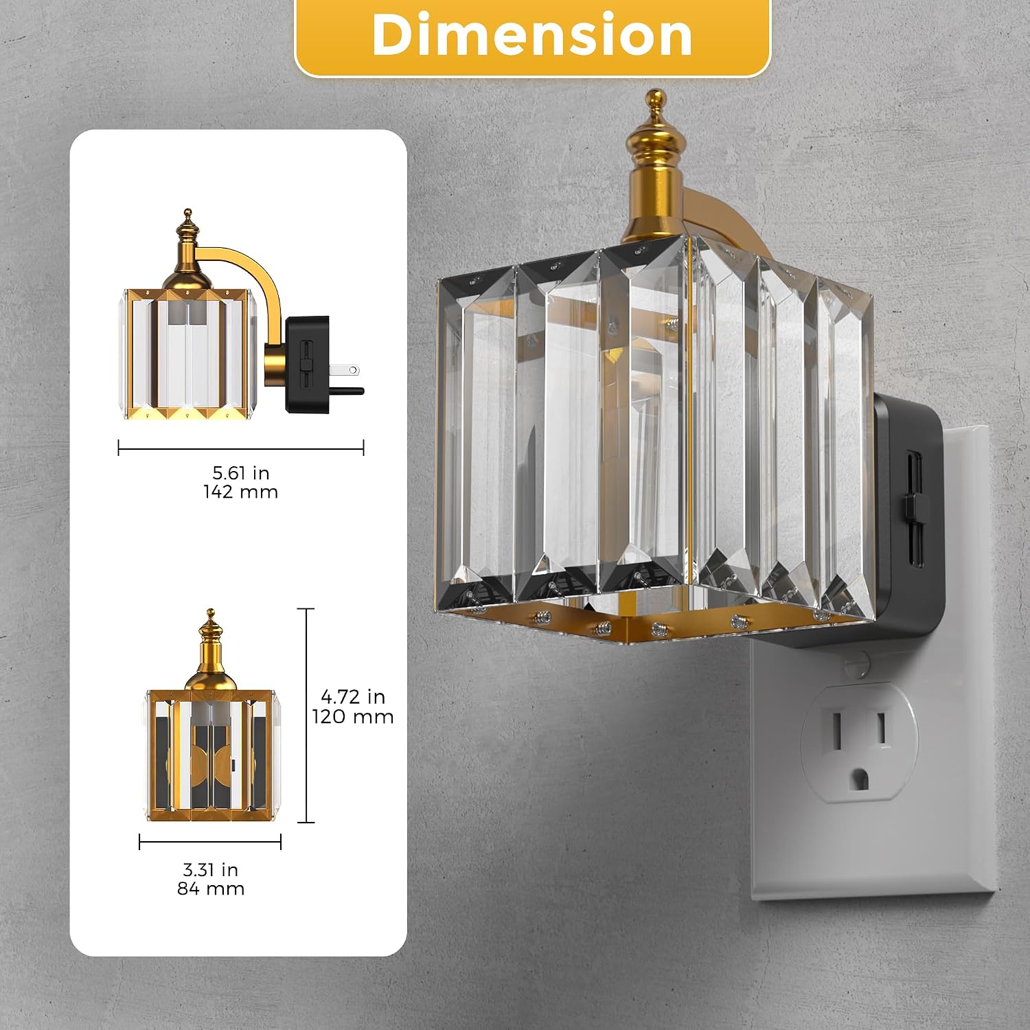 L LOHAS LED Night Light, Night Lights Plug into Wall, 3000K Soft White LED, Crystal Night Lights with Dusk to Dawn Sensor, 0-100lm…