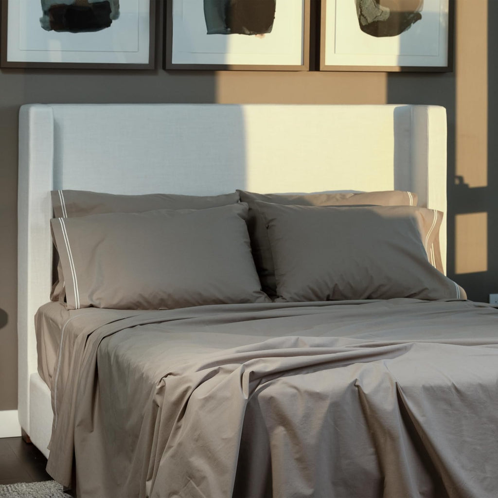 23Threads 23 THREADS X101 Series Cotton Percale Rich Bed Sheets and Pillowcases Set, 15 Inch Deep Pocket, Luxury Cooling Bedding Linen, Que…