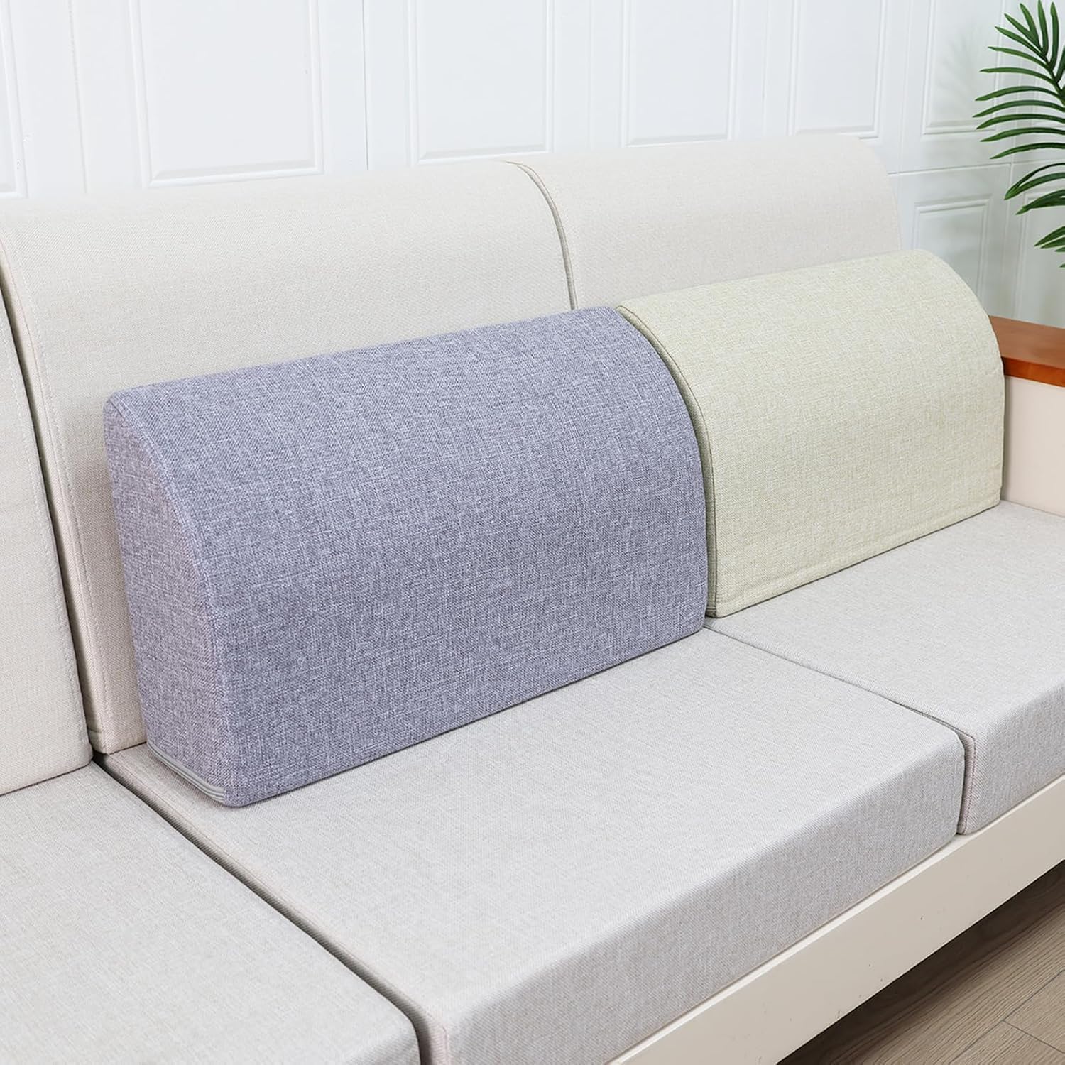 2PCS Sofa Couch Back Cushions, Backrest Support Pillow for Elderly, Extra Large Thick Lumbar Support Pillow for Home (24x16x6 in, Linen…