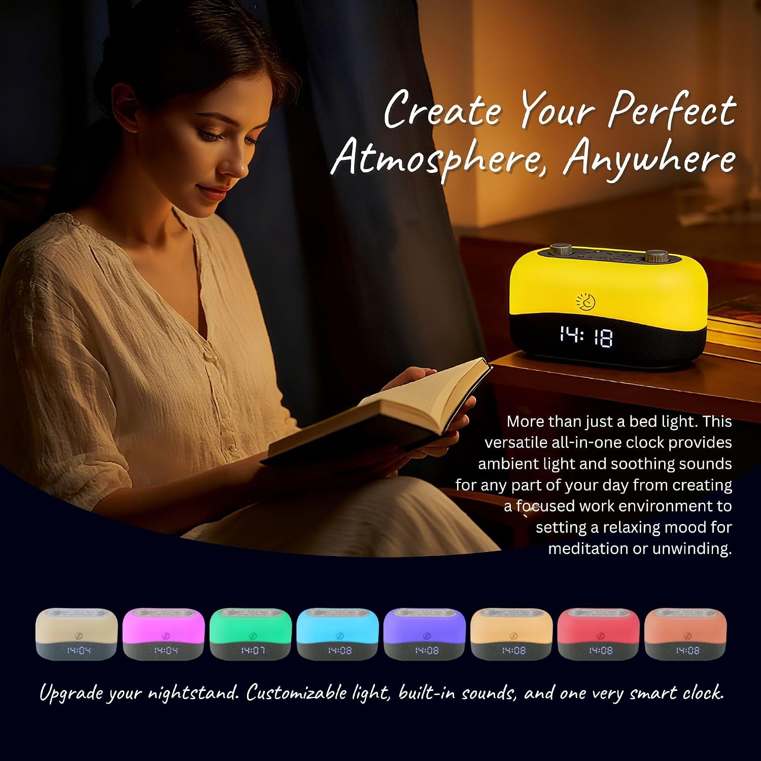SleepZM Sleep ZM White Noise Machine with 29 Sounds + 16 Colors Digital Alarm Clock & Amber Night Light for Blue Light Blocking, Gentle Wak…