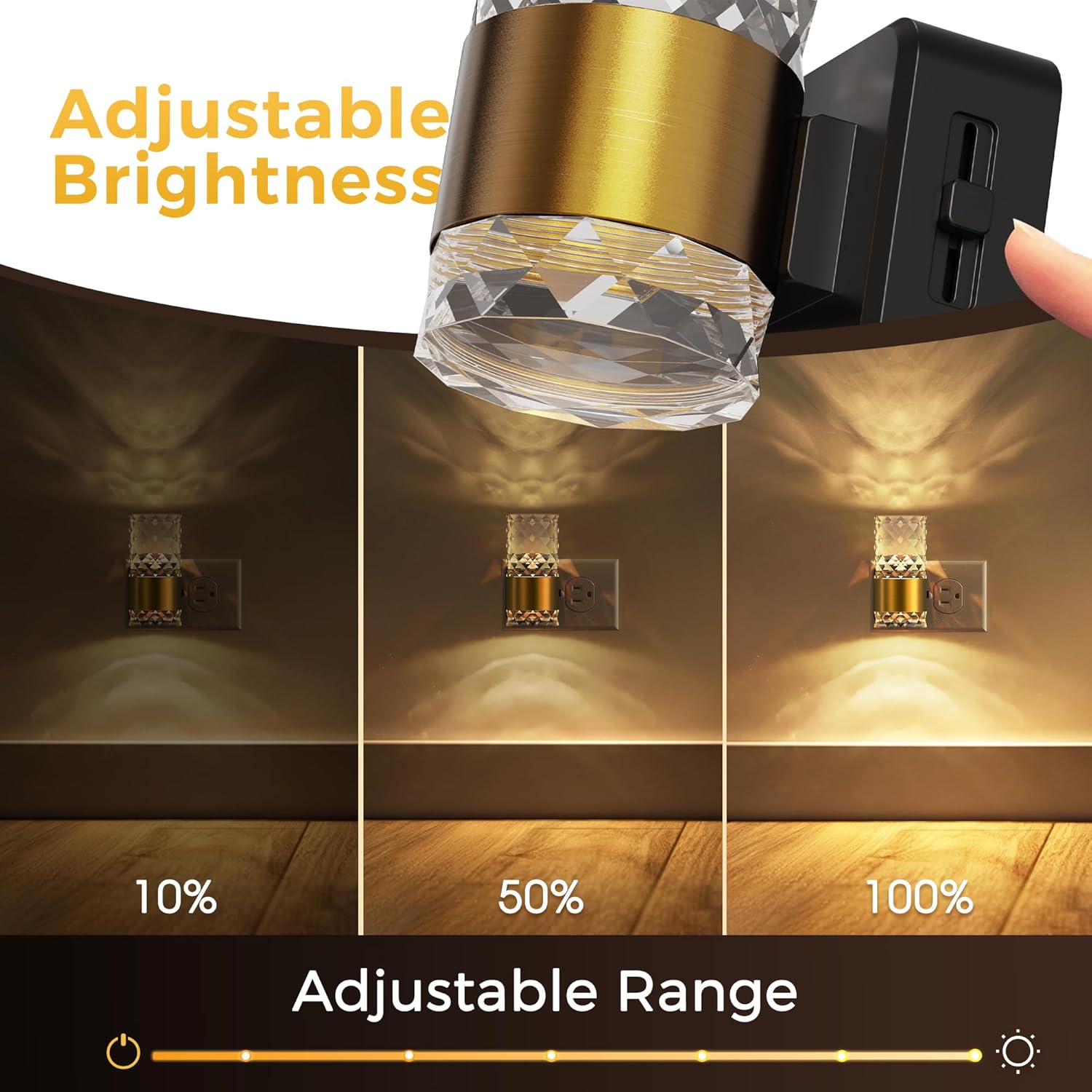 L LOHAS LED Night Light, Modern Night Lights Plug into Wall, 3000K Soft Warm 0-100LM Adjustable Night Lights, Automatic Nightlights Plug…
