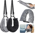 2Pcs Stuffable Travel Pillow, Velvet Travel Neck Pillow Stuffed with Clothes Storage, Fits About 6 T-Shirts Travel Essentials…