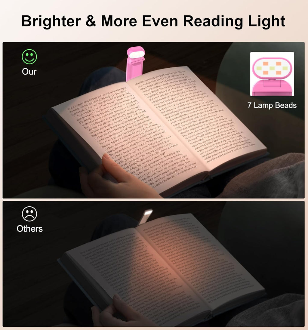 Gritin Reading Light, Book Light for Reading in Bed-Eye Caring 3 Colors, 5-Level Dimmable Brightness, Long Lasting, Compact Size…