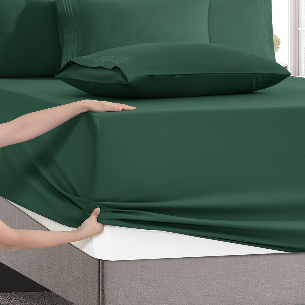 MocassiLuxuryBedding Mocassi Luxury 6-Piece Sheet Set, Ultra Soft 1800 Hotel Quality Microfiber Sheet Set, Fits Mattresses Up to 18 to 24 I…