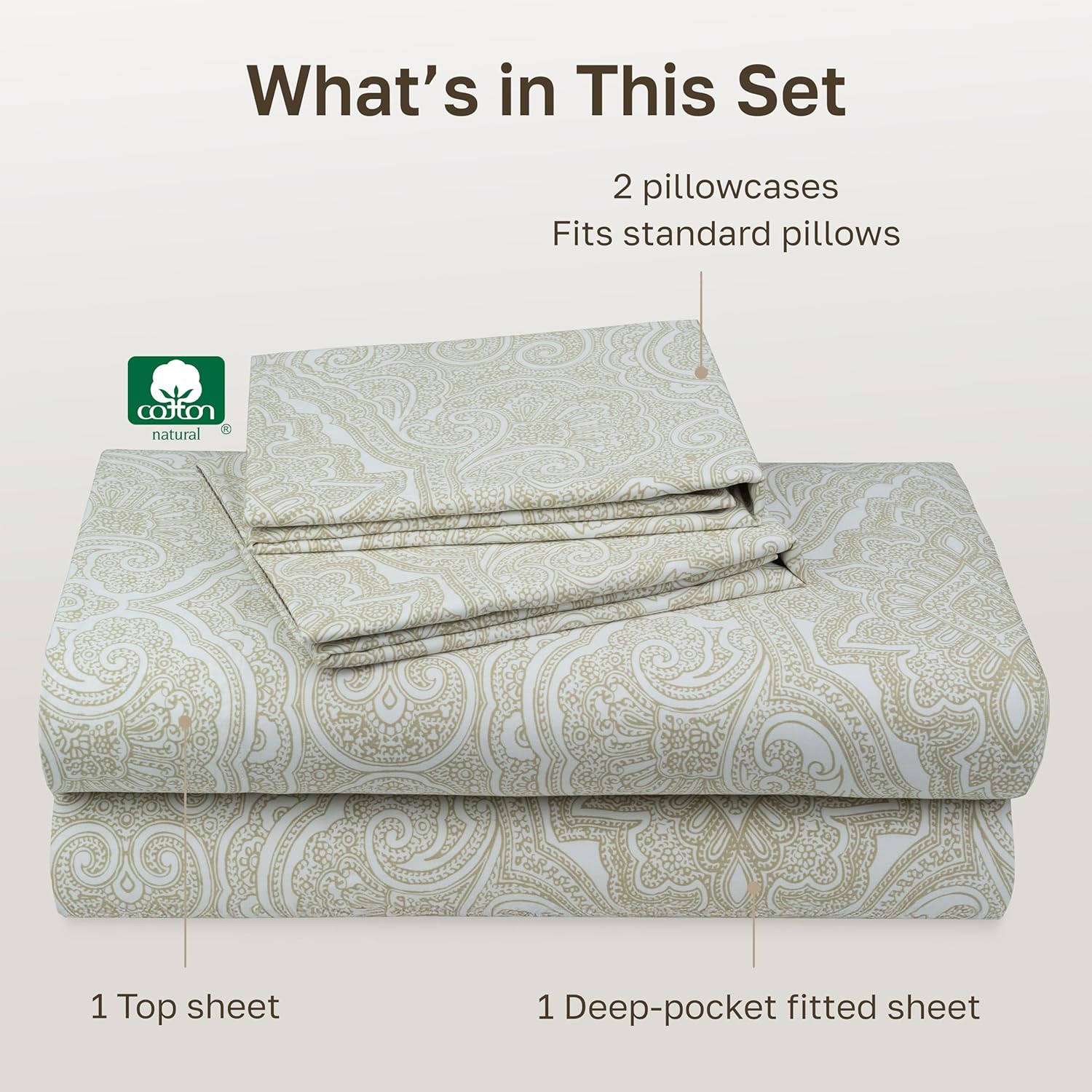 CaliforniaDesignDen California Design Den Soft 100% Cotton Sheets Queen Size, 400 TC Good Housekeeping Award Winner, Smooth Sateen Finish w…