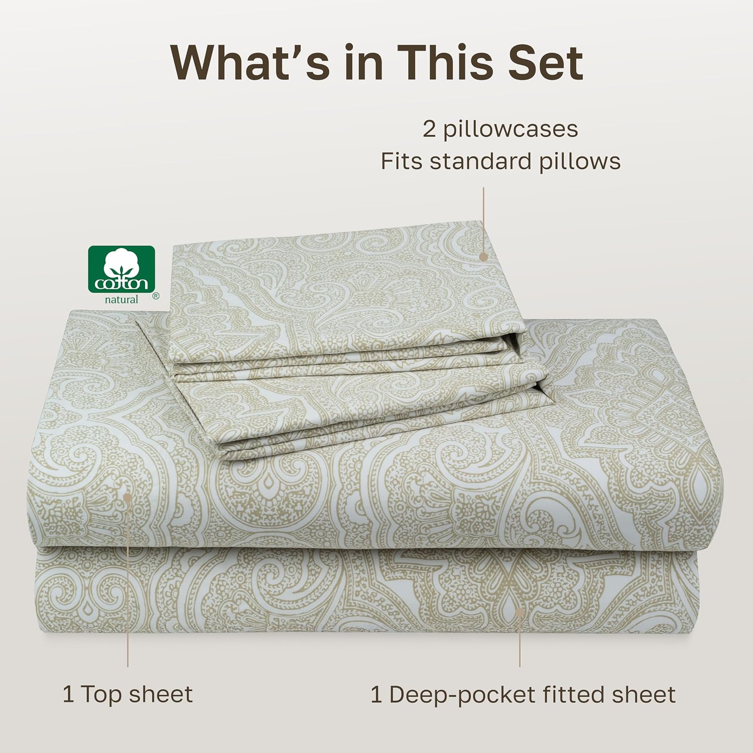 CaliforniaDesignDen California Design Den Soft 100% Cotton Sheets Full Size Set, 400 TC Good Housekeeping Award Winner, Smooth Sateen Finis…