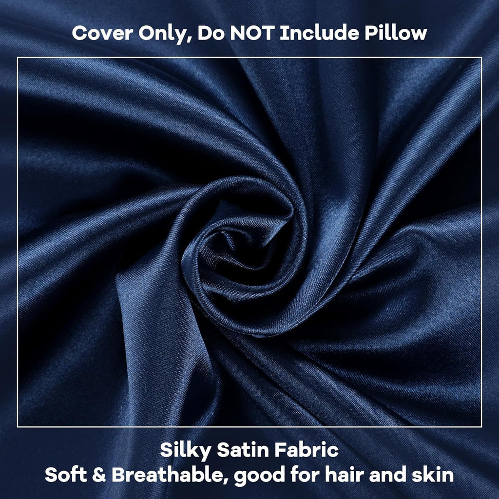 HOMBYS Satin Bed Wedge Pillow Cover Silky & Smooth Wedge Pillowcase 1 Pack 24x24x10.5, Soft & Breathable, Removable & Machine…