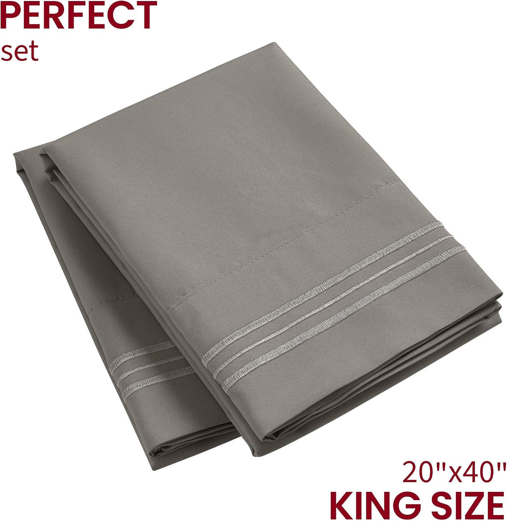 Mellanni Pillow Cases - Luxury, Extra Soft, Cooling Pillow Covers - 2 PC Iconic Collection Pillowcases - Envelope Closure (King 20" x 40",…