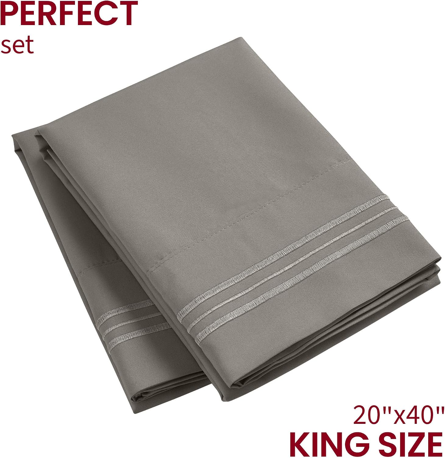 Mellanni Pillow Cases - Luxury, Extra Soft, Cooling Pillow Covers - 2 PC Iconic Collection Pillowcases - Envelope Closure (King 20" x 40",…