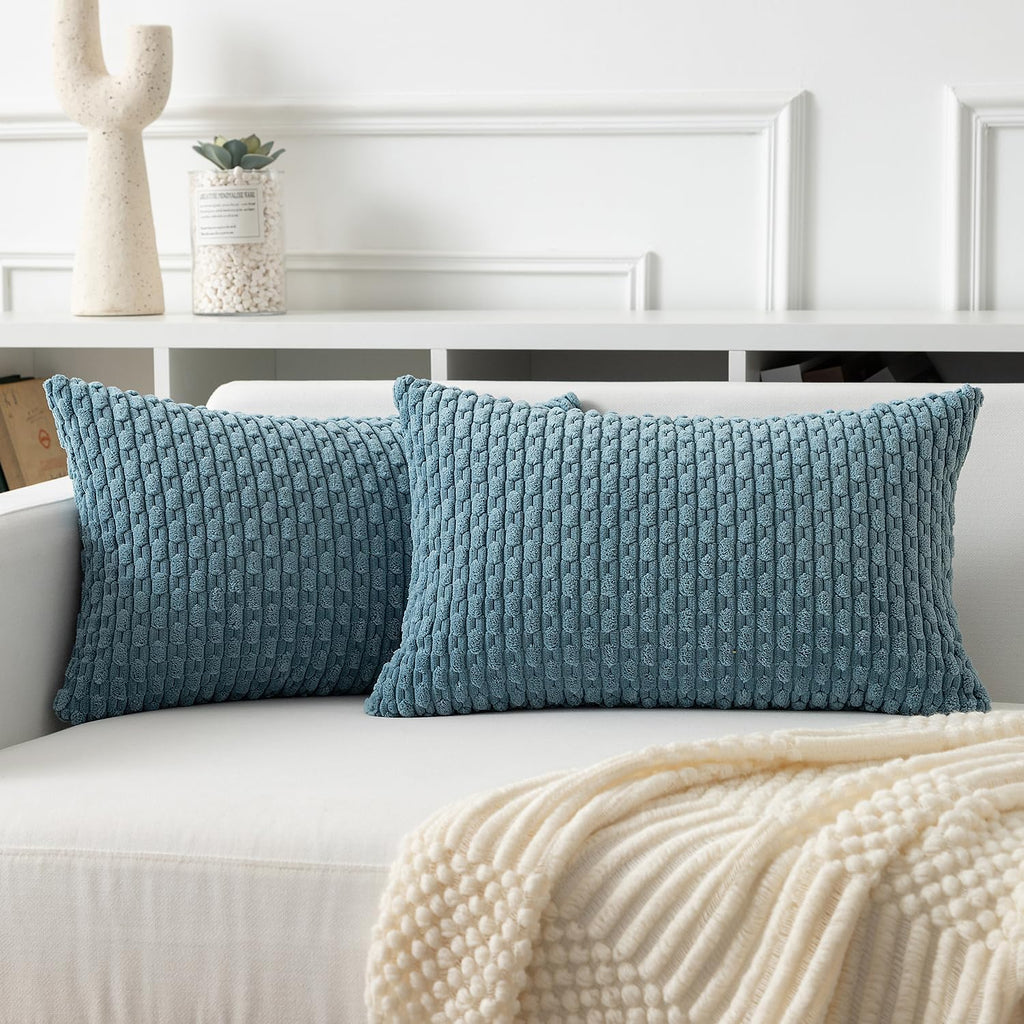 KevinTextile Kevin Textile 14x24 Inch Pillow Cover 1 Pack Boho Decorative Soft Striped Corduroy Lumbar Farmhouse Solid Color Accent Rectang…