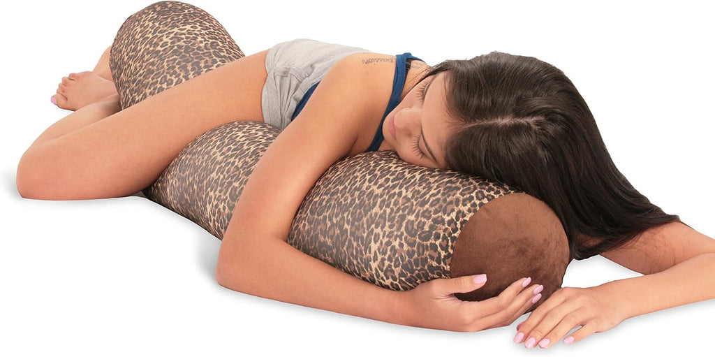 Deluxe Comfort Microbead Body Pillow (47" x 7") - Mooshi Squishy Soft - Prenatal Pregnancy Pillow - Full-Body Side Sleeper - Body Pillow…