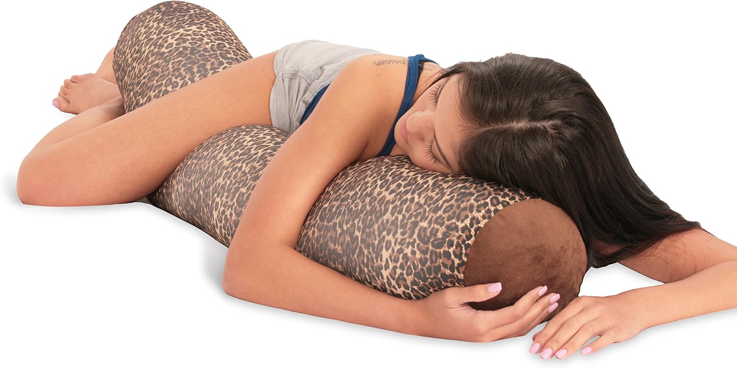 Deluxe Comfort Microbead Body Pillow (47" x 7") - Mooshi Squishy Soft - Prenatal Pregnancy Pillow - Full-Body Side Sleeper - Body Pillow…