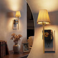 L LOHAS LED Night Lights Plug into Wall, Pleated Fabric Cover Night Light, Dusk to Dawn Sensor Vintage Nightlight, 0-100LM Dimmable, for…