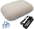 BetterSleepAnywhere! Cooling Camping Pillow, Memory Foam Travel Pillow with Adjustable Buckle Strap & Storage Bag